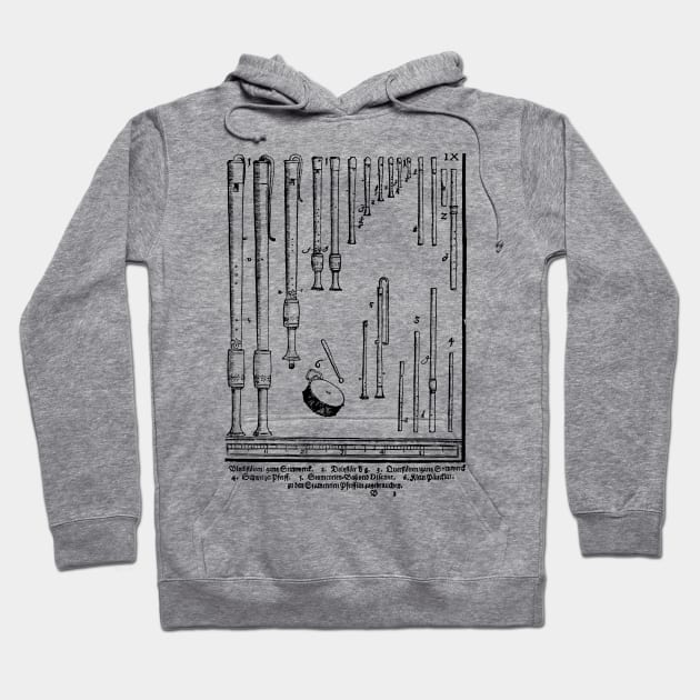 Vintage Recorders Illustration Design Hoodie by DankFutura